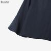 ZANZEA Set de costume casual din două piese pentru femei, cu bluză cu mânecă 3/4 și pantaloni cu picior larg