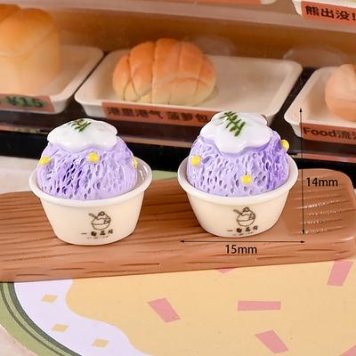 6Pcs Cute Dollhouse Miniature Kitchen Food Toy Jam Ice Cream Cone Model Home Decor Kids Pretend Play Toys
