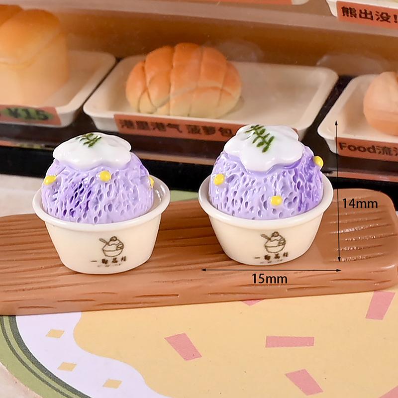 6Pcs Cute Dollhouse Miniature Kitchen Food Toy Jam Ice Cream Cone Model Home Decor Kids Pretend Play Toys