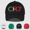 CR7 Portugal Print Black Baseball Cap Adjustable Unisex Football Player Casual Sun Hat