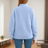 Women's Fashionable Casual Color Round Neck Long Sleeved Pullover Loose Sports Shirt Sweatshirt Top