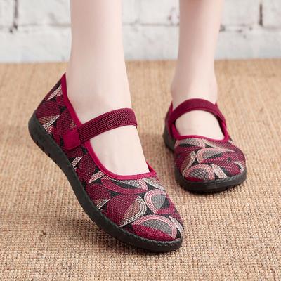 Spring and Autumn Cloth Shoes Women's One-pedal Shoes Casual Non-slip Soft-soled Flat-soled Elderly Shoes Large Size