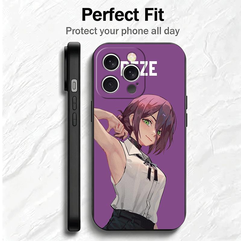 Anime Character R-Reze CSM Soft Phone Case for iPhone 16 16E 17 Air 15 Pro Max 14 Plus 13 Mini 11 12 7 Black Cover Back Shell