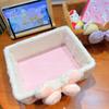 Soft Fluffy Rilakkuma Style Plush Storage Box Cute Bear Desk Organizer Adorable Storage Basket Korilakkuma Girls Room Decor Gift
