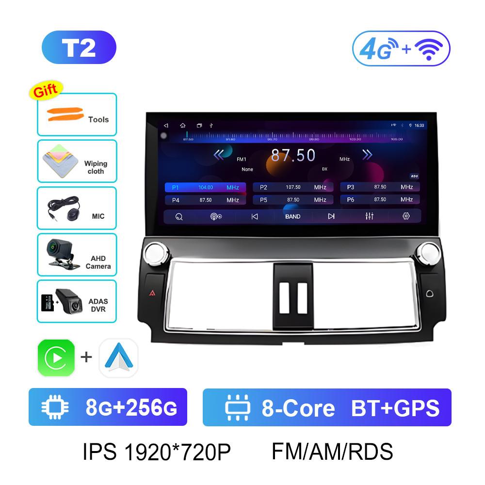 For Toyota Prado 2014 GPS Navigation Android Intelligent System Car Multimedia Video Radio Player Wireless Carplay Touch Screen