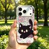 Acrylic Back TPU Bumper for Iphone XR 14 XS Max 12 11 17 Pro Air 13 18 Pro Max 15 16 Plus Cute Black Cats Scene Hone Case Shockproof Cover