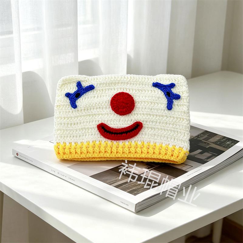 Funny Cartoon Clown Sausage Mouth Woolen Hat Warm Knitted Pullover Hat Hand Crochet Hat