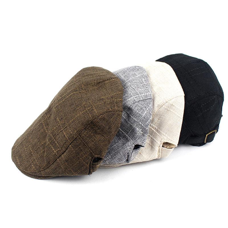 Berretto in cotone e lino moda uomo e donna berretto traspirante nuovo cappello a righe forward