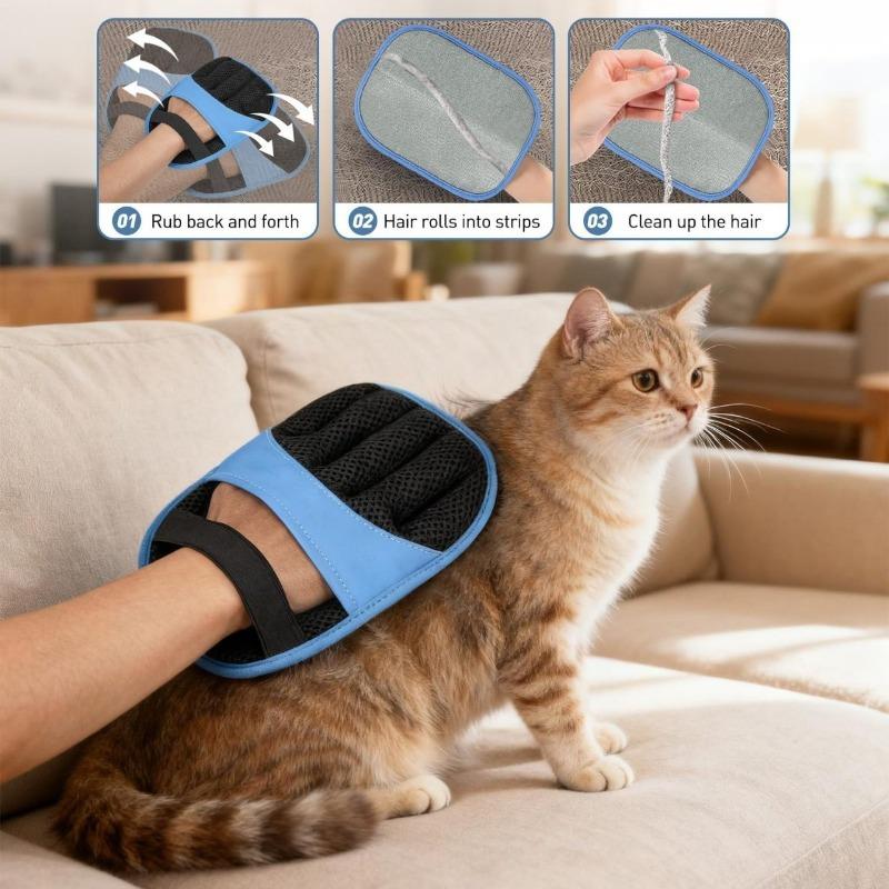 Pet Electrostatic Hair Removal Gloves, Cat Hair Cleaner, Hair Removal Brush, Cat Hair Brush, Sticky Hair Remover, Dog Hair Cleaning Tool