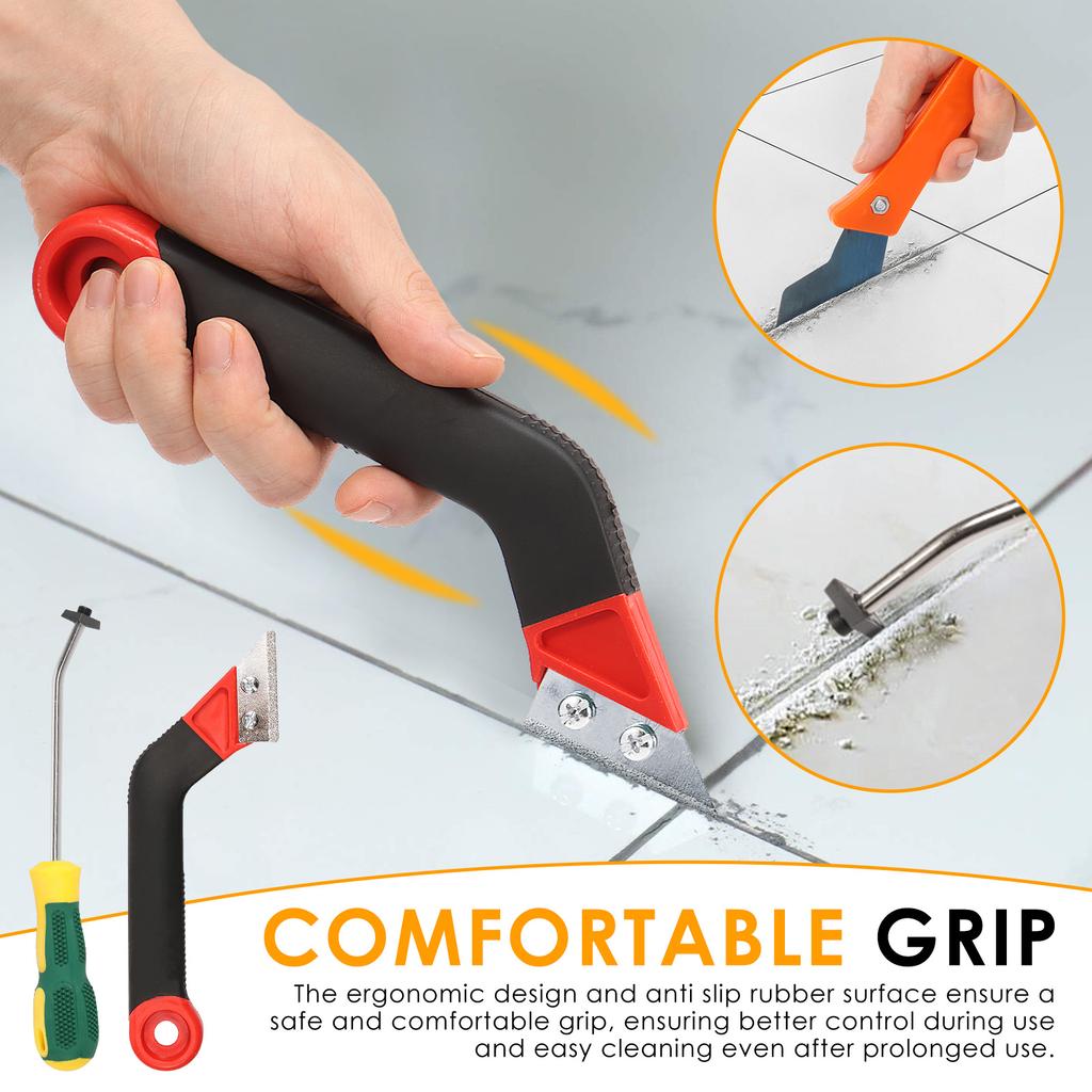 22Pcs Grout Removal Tool Kit Efficient Tile Grout Cleaner with Hook Knife Serrated Knife and Blades for Floor Tile Cleaning