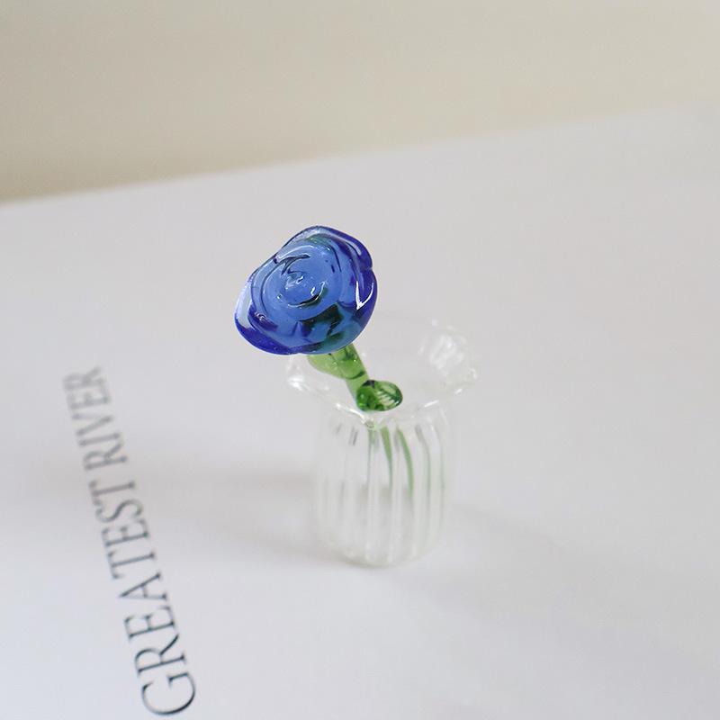 Glazed Handmade Small Flower Glass Simulation Bouquet Home Decoration Ornament