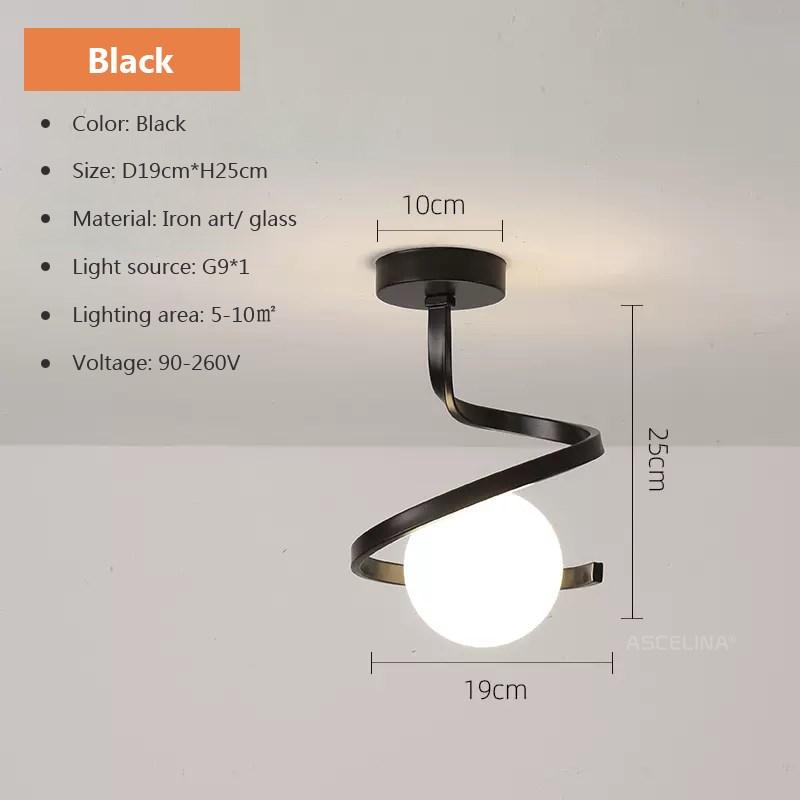 Modern Glass Ceiling Light Minimalist Black Gold 1/2 Heads Indoor Lighting For Hallway Aisle Balcony Entryway Cloakroom Fixtures