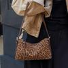 Hot Autumn and Winter New Leopard Print Cowhide Saddle Bag Women's Genuine Leather Shoulder Messenger Bag Commuter Handbag Women