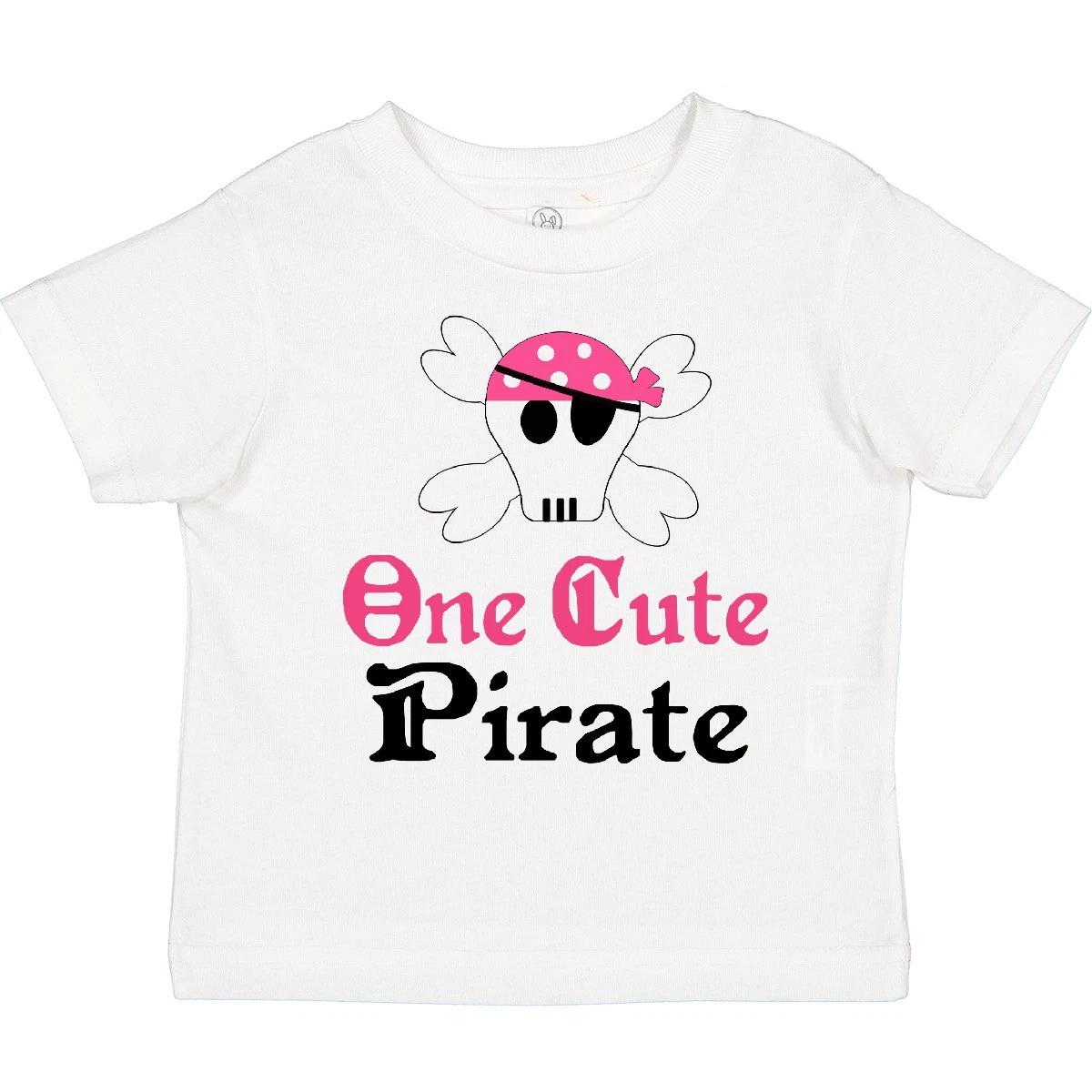 Inktastic Girls Cute Pirate Toddler kids boys T-Shirt Girl Skull Crossbones Funny Kids Kid 110