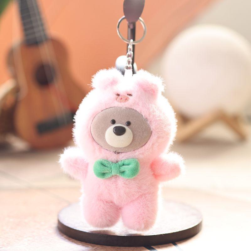 1Pcs Trendy Keychain Bear And Friends In The Forest Series Pendant Vinyl Face Bear Doll Plush Toy Kids Gift