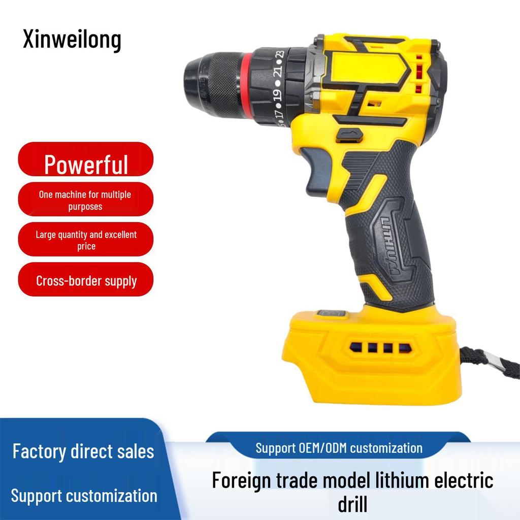 Compact Brushless Rechargeable Electric Drill – Multi-Function Pistol-Style Power Tool for Home Use