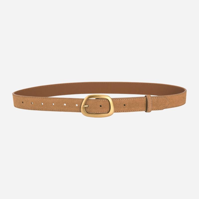 Belt Vintage Ladies Leather Belt Frosted Velvet Pin Buckle With Dress Decorative Belt