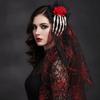3D Skeleton Skeleton Hand Mesh Veil Long Tulle Skull Hairwear Gothic Headband  Stage Performance