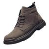 Men's Autumn/Winter Lace-up High-top Velvet Martin Boots - Casual Flat Bottom Trendy Style