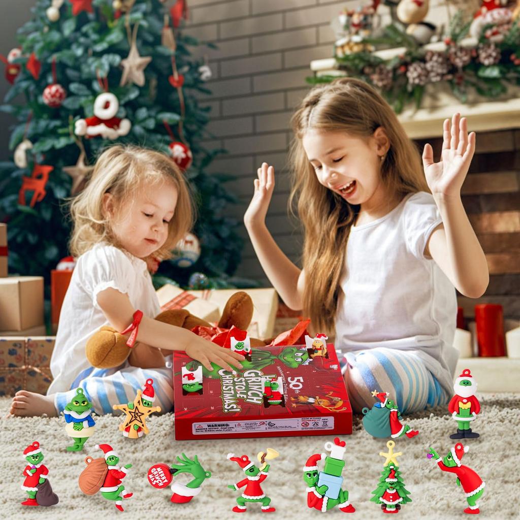24PC Christmas Advent Calendar With 24 Little Doors Surprise Gift Home Decor