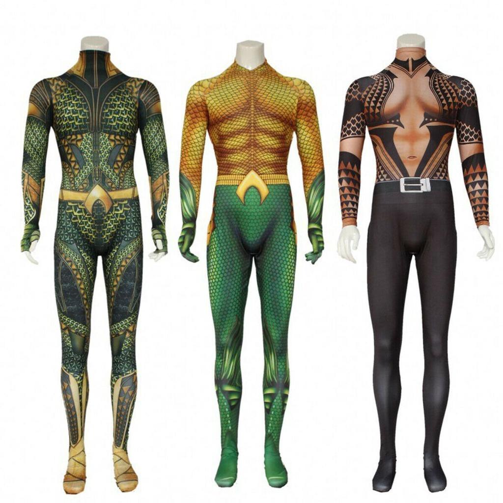 Aquaman Arthur Curry Cosplay Kostüm Bodysuit Perfekt für Halloween Cosplay**
