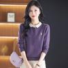 SNOWFLYING Women's Embroidered Lapel Pullover Sweater