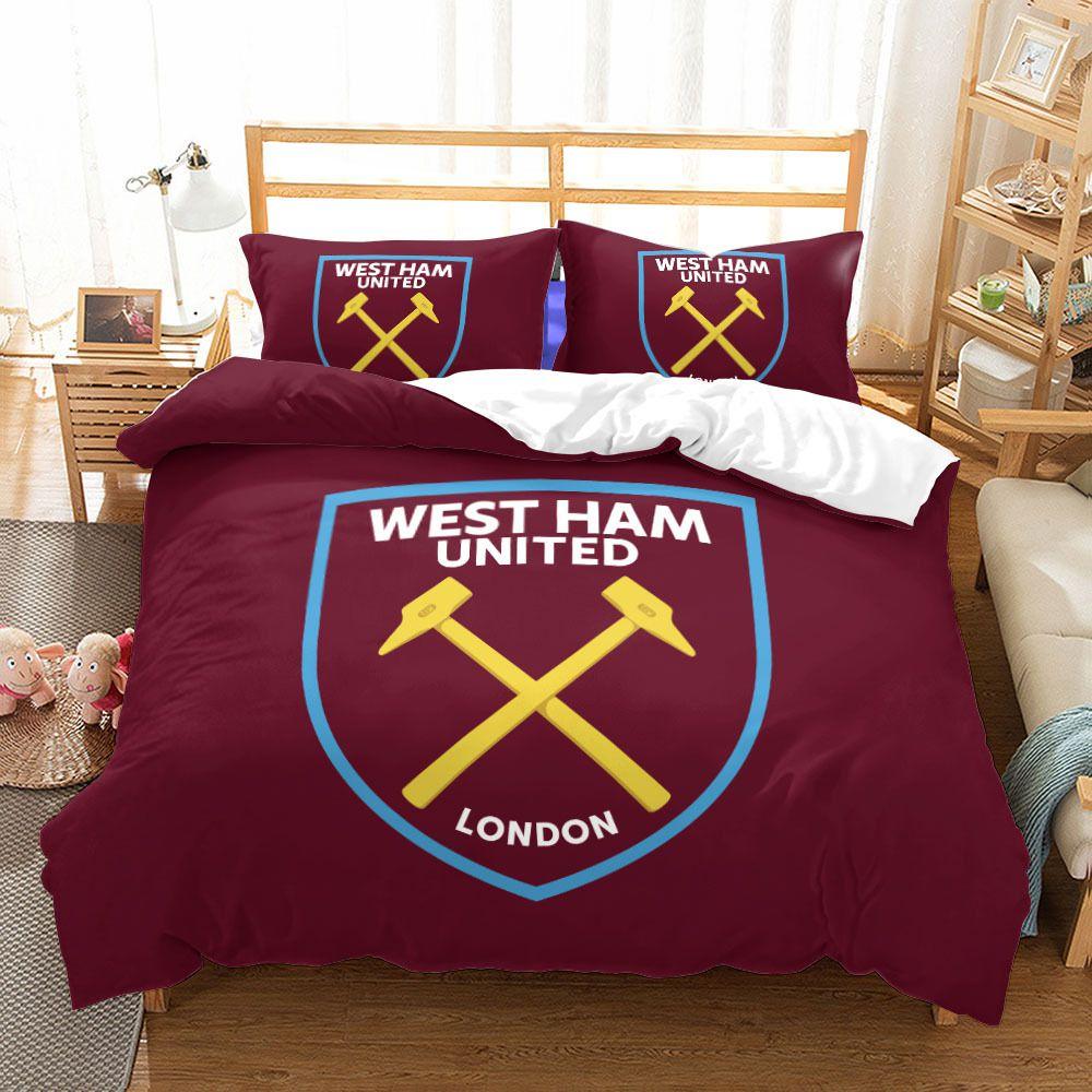 Team Logo Soccer Double 3 Piece Bedding Set Ball Sports Collection Textiles Home