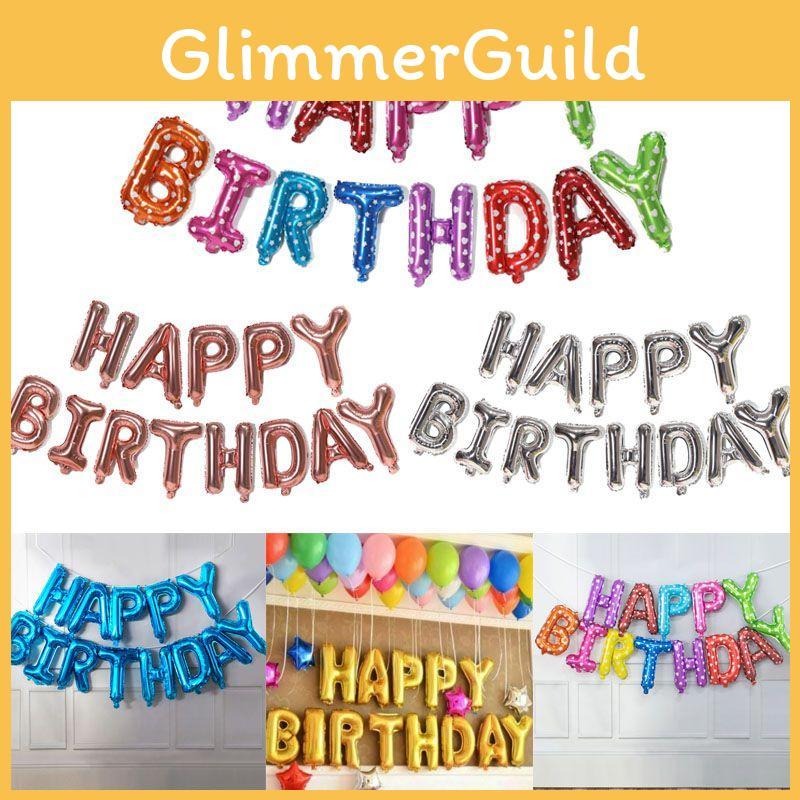 Elegant Silver Happy Birthday Letter Balloons For Memorable Birthday Parties