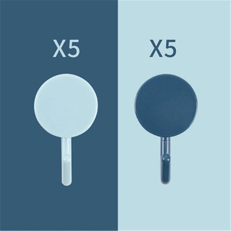 

10Pcs Self Adhesive Hooks Punch-Free Hanger Without Leaving Traces Paste Hook Bedroom Wall Hanging Coat Hook Key Storage Hanger