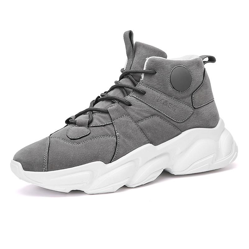 

Новые хлопковые кеды с высоким верхом, осенне-зимние теплые модные повседневные туфли на платформе на шнуровке, трендовые одинарные туфли для мужчин 44