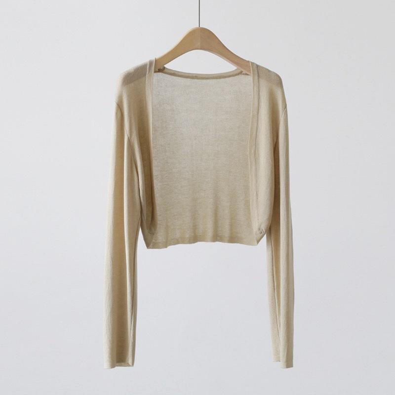 Knitted Cardigan Jacket Women's Summer Shawl Spring and Summer Outerwear Thin Camisole Air-conditioned Shirt Cover Up Shirt Short Top