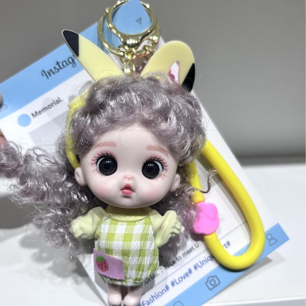 

Креативный мультяшный кукольный брелок-подвеска, милая фигурка куклы, подвеска для сумки, брелок для ключей от машины, подарок чёрный