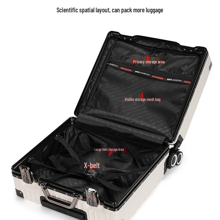 Lightweight 18-Inch Aluminum Carry-On Trolley with Quiet Wheels, Sturdy and Durable