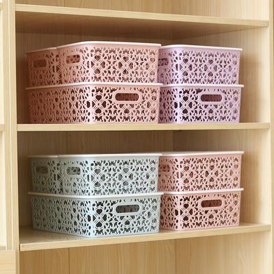 Plastikowe Pudełko do Przechowywania Pojemnik do Przechowywania Stackable Pusta Delikatna Koszyk do Przechowywania z Pokrywką Na Ubrania Zabawki Domowe Artykuły do Przechowywania