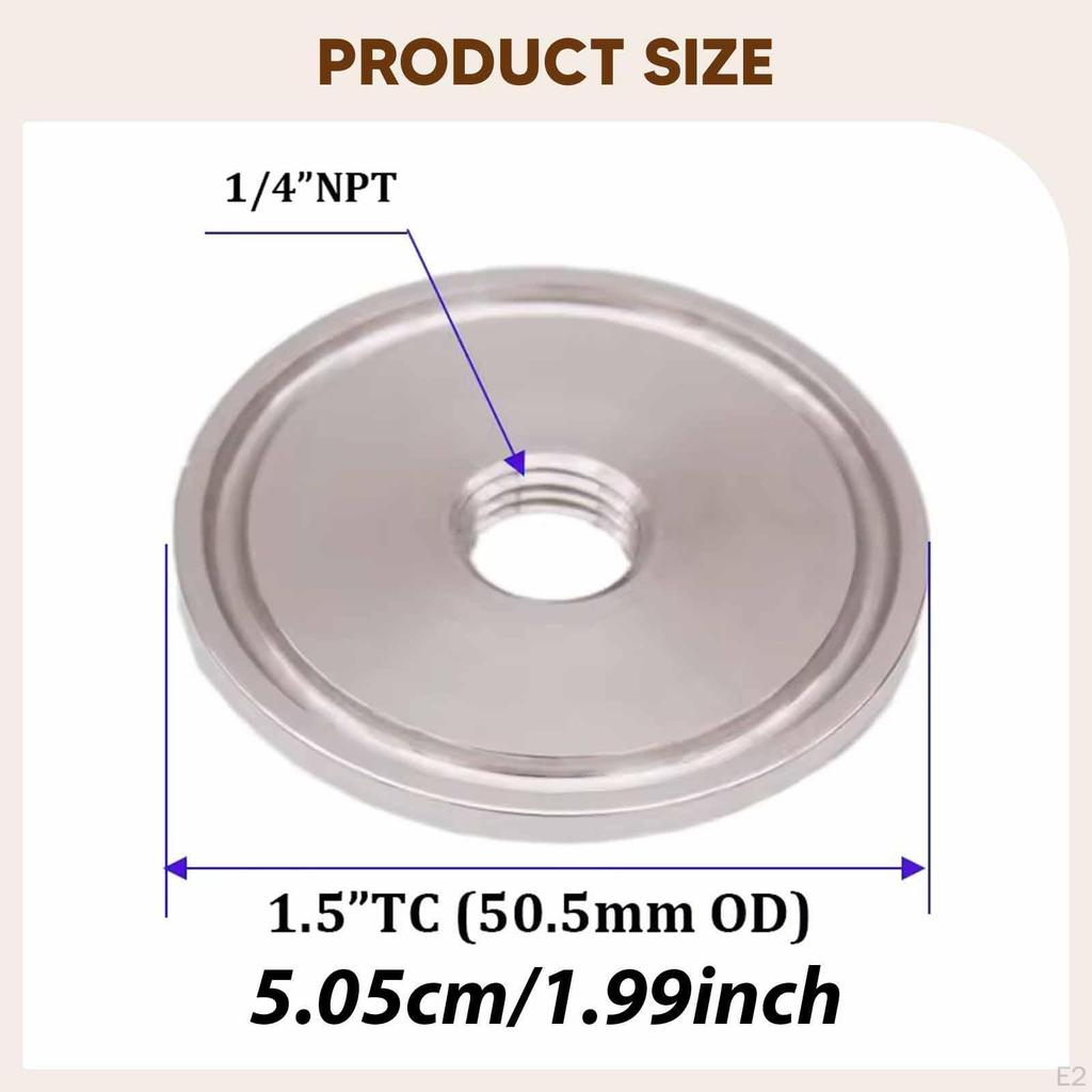 1.5" Cap with 1/4" NPT Thread 50.5mm,Sturdy,Professional Easy to Use Stainless Steel Compact Beer