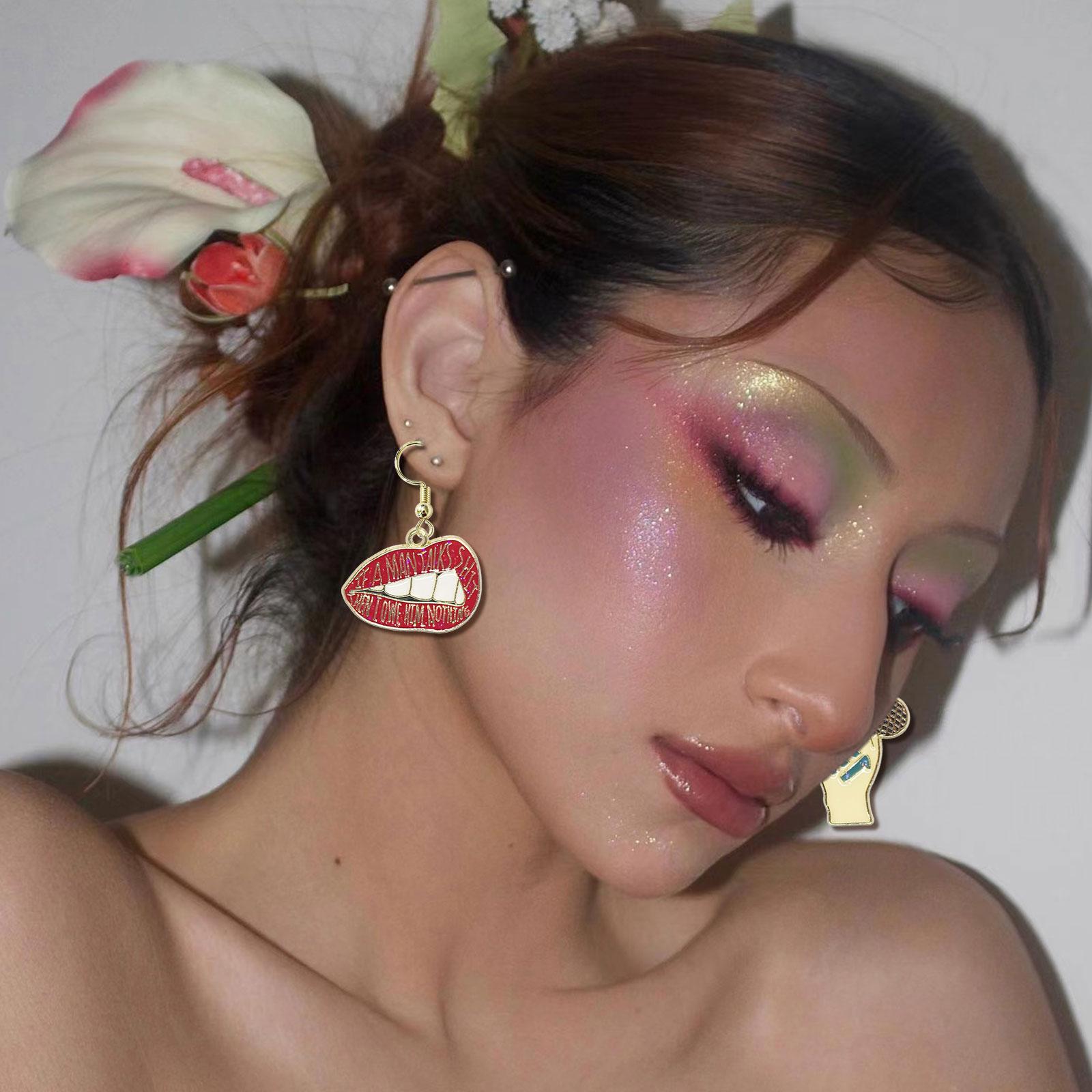 

Уникальные серьги для губ, модные висячие серьги, серьги для губ с микрофоном, серьги-капли, подарок для любителей моды