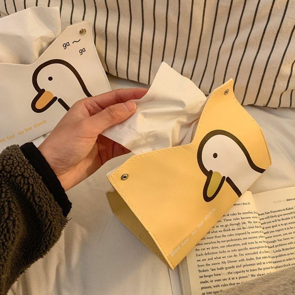 

Duck Tissue Case PU Leather Paper Towel Box High Quality Car Tissue Box Office жовтий