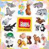 Large Animal Building Blocks for Children's Educational Play - Dolphin Set with Loose Parts