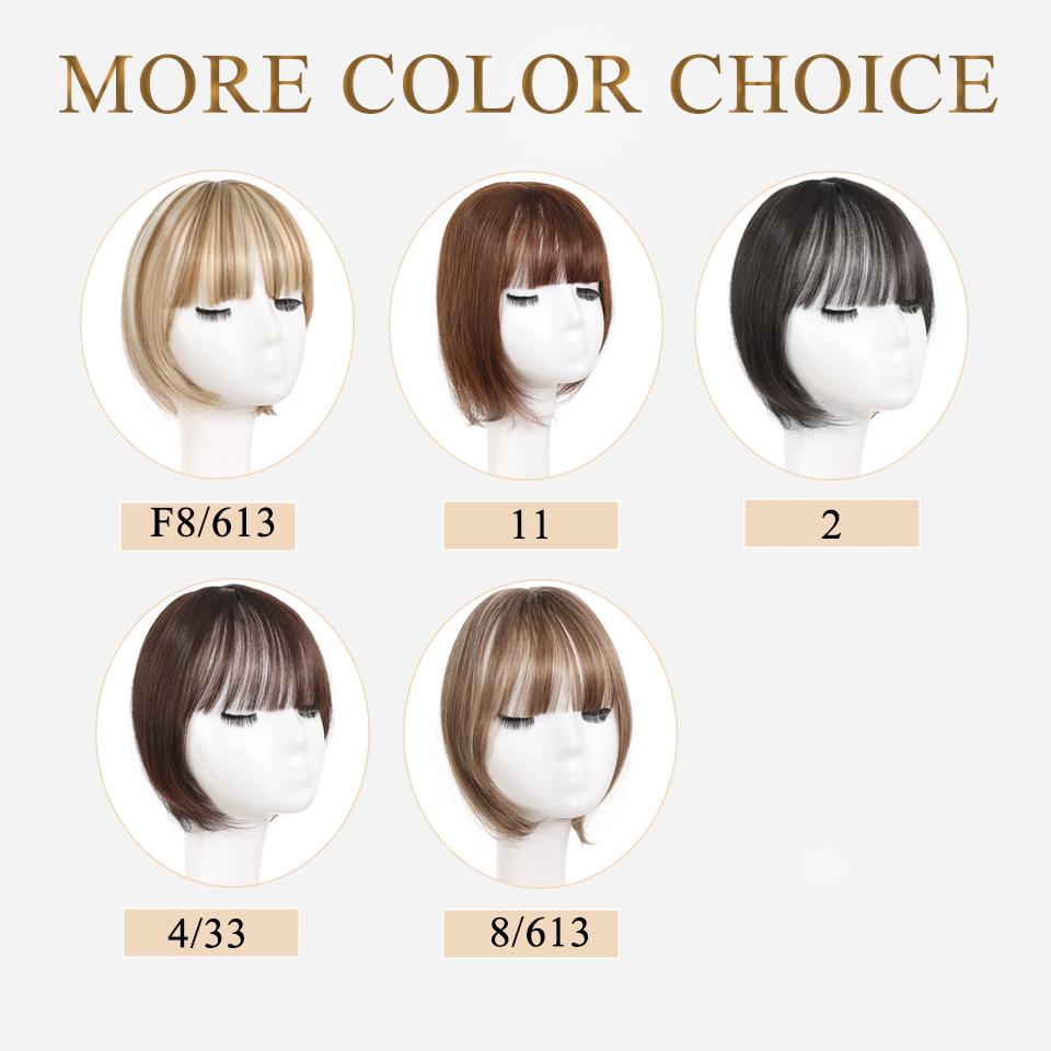 Synthetic 3-Clips Long Straight Topper Hairpiece Clip in Hair Extensions With Bang Natural Fluffy Invisible Head Top Hair Piece With Bangs