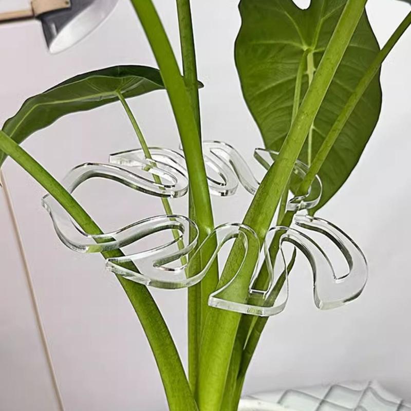 Clear Plastic Plant Stem Stabilizers Garden Stakes for Supporting Fragile Flowers Herbs Small Trees