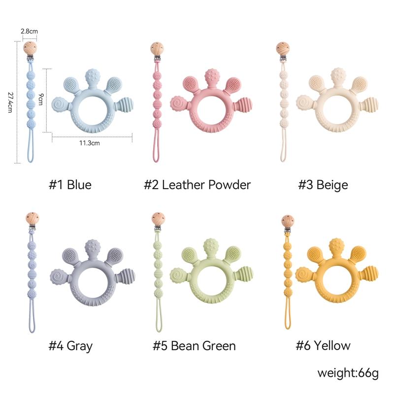 Silicone Pacifier Chain Finger Teether Cartoon Baby Teether No Bpa Teething Ring Baby Care Equipment Silicone Baby Care Utensils