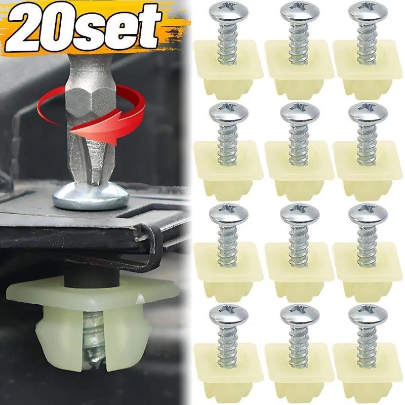 Universal License Plate Screws Mounting Hardware Kit with Nylon for Car Truck SUV Tag Fasteners Bolts Metal Self Tapping Screw