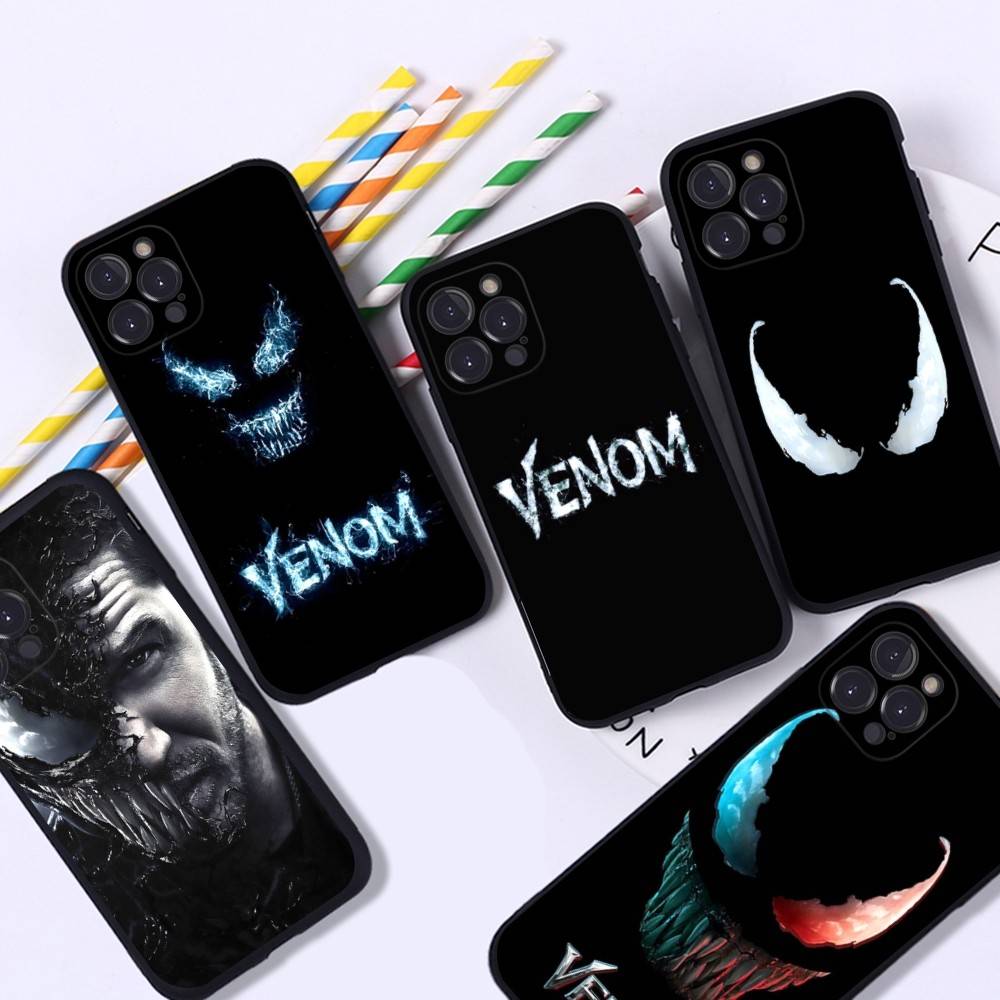 Superhero V-Venom Phone Case For iPhone 16 15 14 11 12 13 Mini Pro XS Max Cover 6 7 8 Plus X Funda Shell