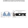 German Taper Pipe Thread Gauge Set: R1/8, 1/4, 3/8, 3/4 DIN2999 Ring & Plug