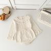 Baumwoll-Spitzenbesatz Strick-Body für Babymädchen mit Rüschenkragen