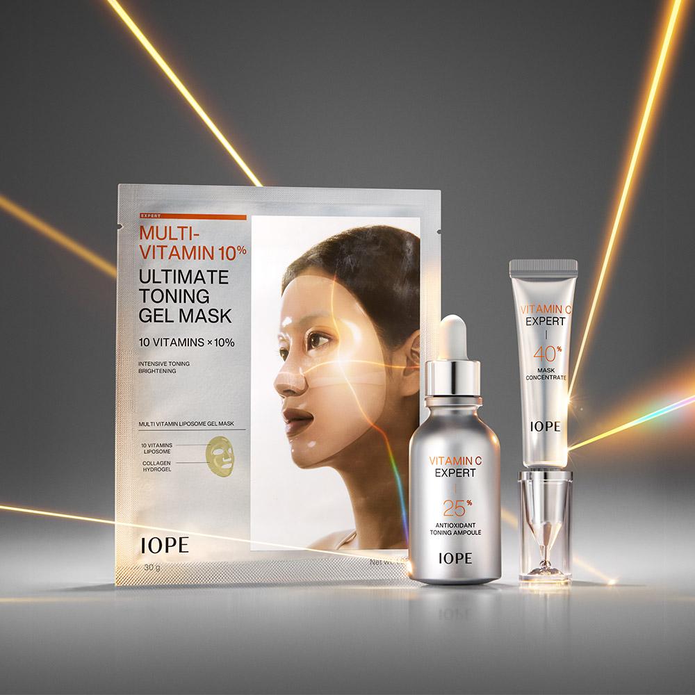 IOPE Multi Vitamin 10% Toning Gel Mask 30g (5 Sheets) – Tone Care, Glow Boost, Korean
