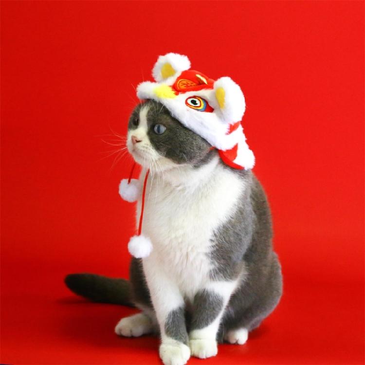 Chinese Festival Dog Costume Hat Halloween Party Dress Up Hat Cosplay Lion Cap