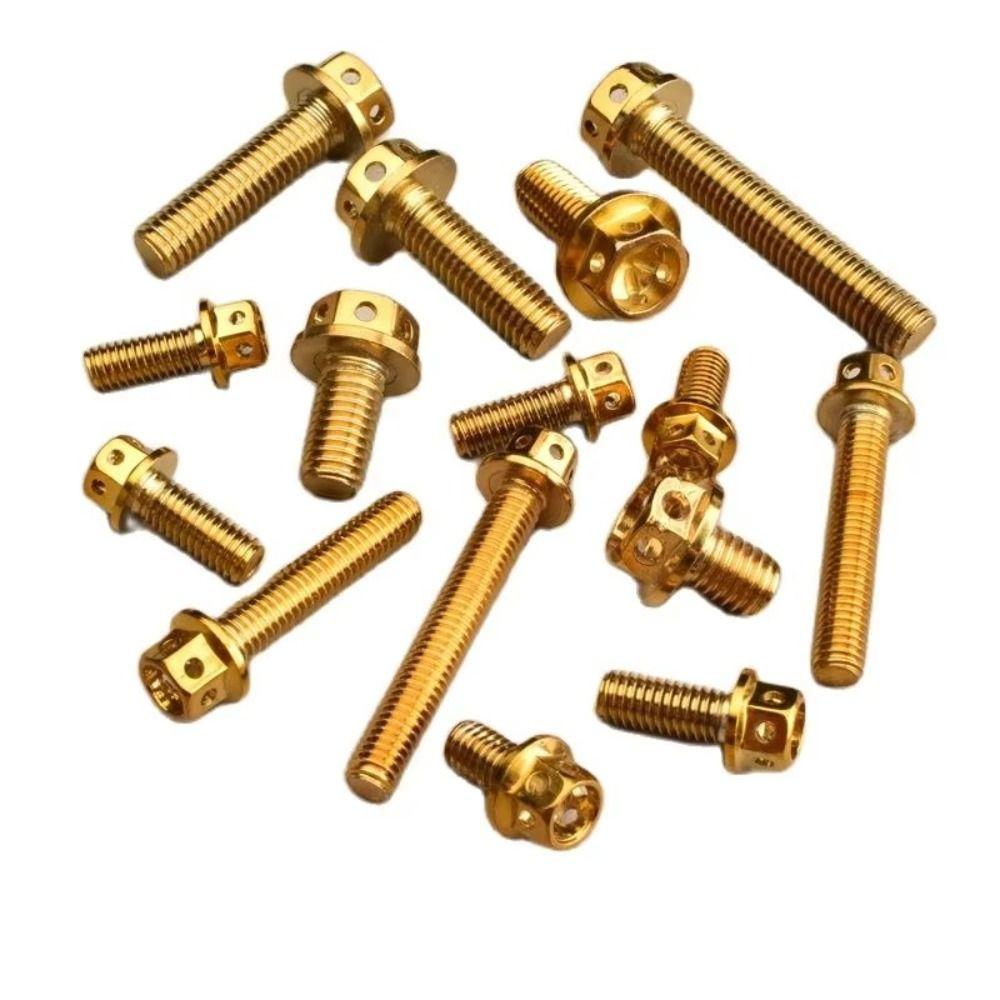 10/15/20/25/30/35/40/45/50/60 Titanium Flange With Drilled Holes Hex Head Bolts Motorcycle