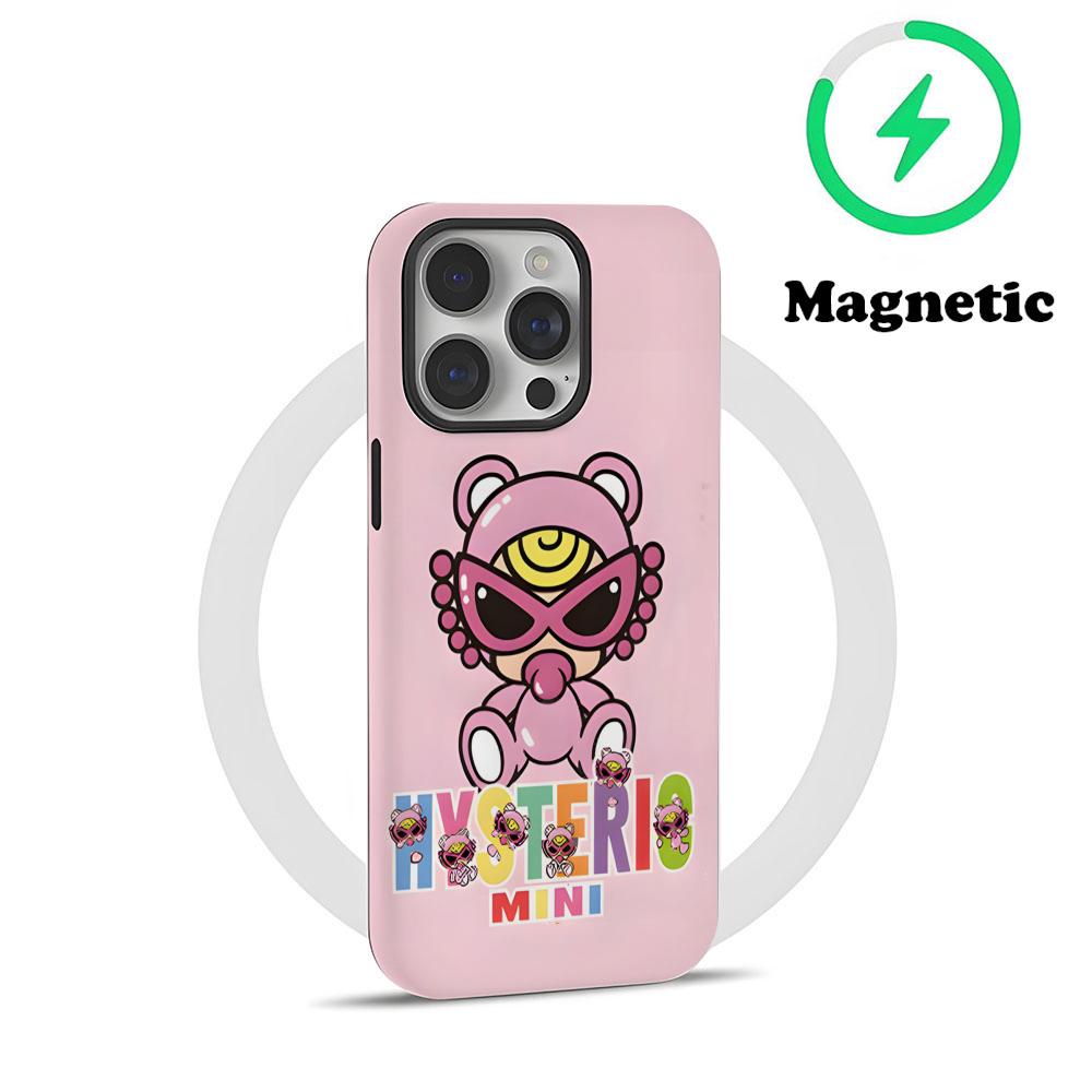 Japan Fashion Hysteric Mini Phone Case Magnetic For IPhone 16 15 14 13 12 11 Pro Max X XR XSMax 7 8 Plus Glossy Film Hard PC Co