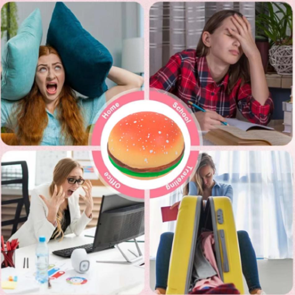 Needoh Popular Funny Simulation Hamburgers Slow Rising Toy Accessory Stress Easing Toys Decompression Squeezing Office Gift